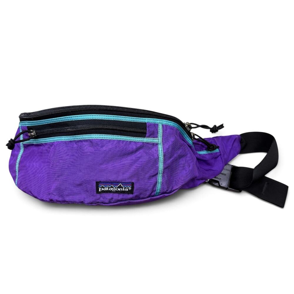 Vintage 90s Patagonia Hip Vault Bolt Fanny Pack Purple Blue Waist Bag Crossbody